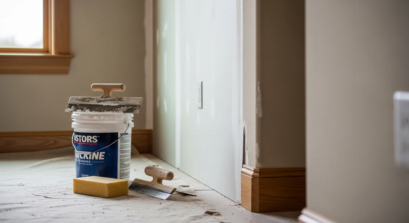 Drywall repair and texture matching on residential wall