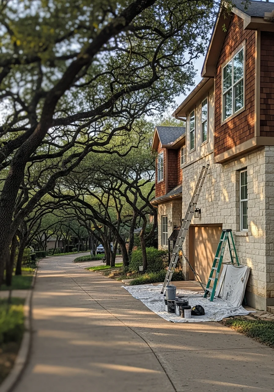 Barton Creek residential street showing community amenities and established neighborhood character.