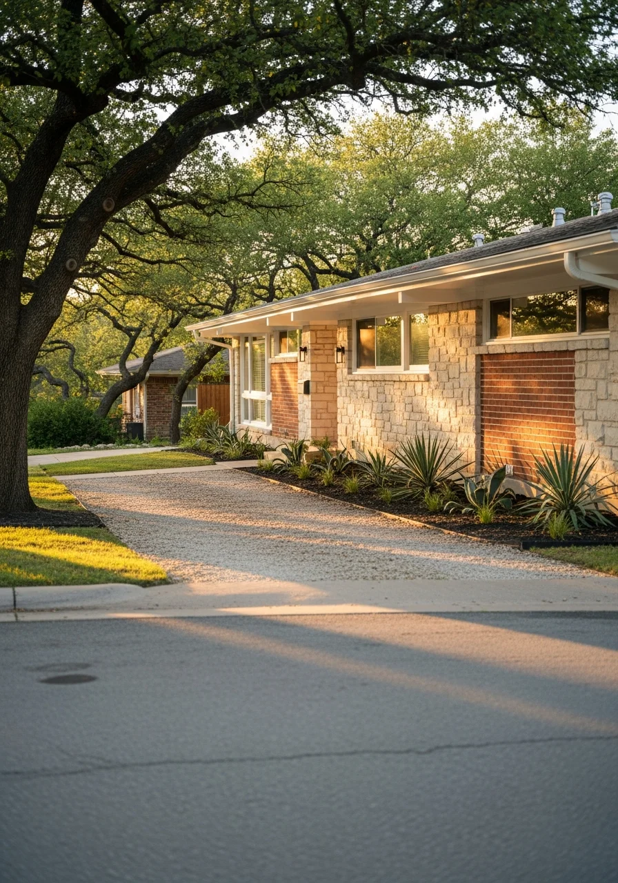 Typical Northwest Hills property showing mid-century home style and neighborhood character.